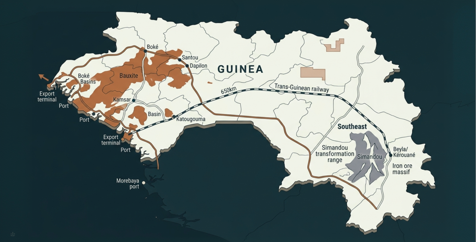 From bauxite to iron ore: mapping Guinea’s two mining corridors